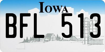 IA license plate BFL513
