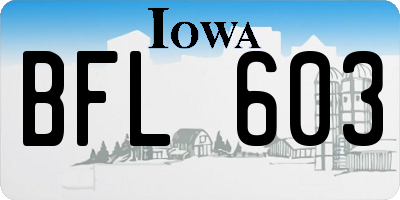 IA license plate BFL603