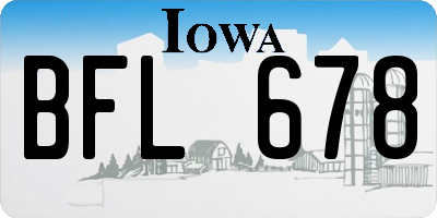 IA license plate BFL678