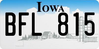 IA license plate BFL815
