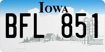 IA license plate BFL851