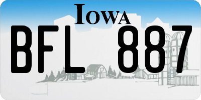 IA license plate BFL887