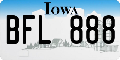 IA license plate BFL888