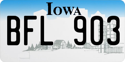 IA license plate BFL903