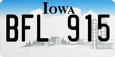 IA license plate BFL915