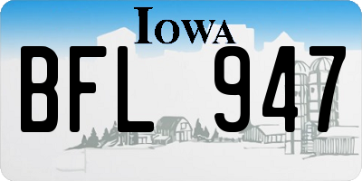 IA license plate BFL947