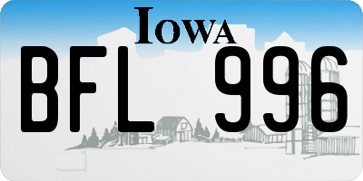 IA license plate BFL996
