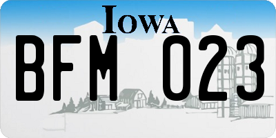 IA license plate BFM023