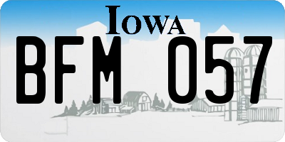 IA license plate BFM057