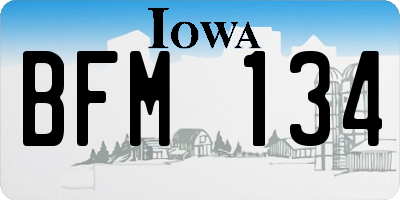 IA license plate BFM134