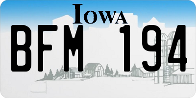 IA license plate BFM194
