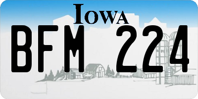 IA license plate BFM224