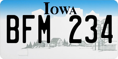 IA license plate BFM234