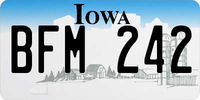 IA license plate BFM242