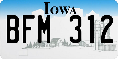 IA license plate BFM312