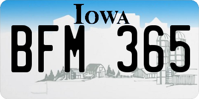 IA license plate BFM365