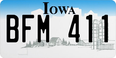 IA license plate BFM411