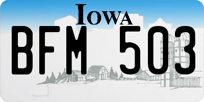 IA license plate BFM503
