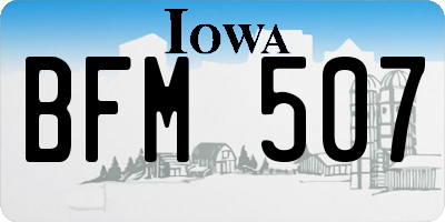 IA license plate BFM507