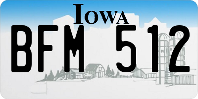 IA license plate BFM512