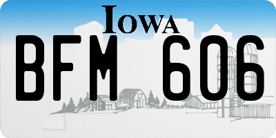 IA license plate BFM606