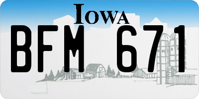 IA license plate BFM671