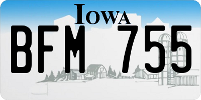 IA license plate BFM755