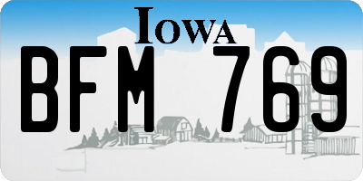 IA license plate BFM769