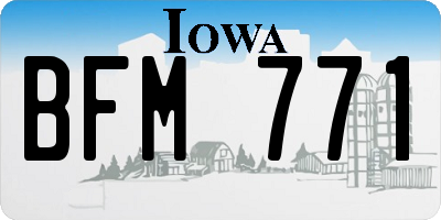 IA license plate BFM771
