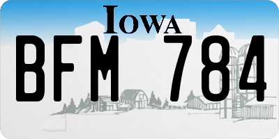 IA license plate BFM784