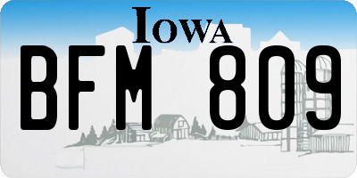 IA license plate BFM809