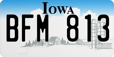 IA license plate BFM813