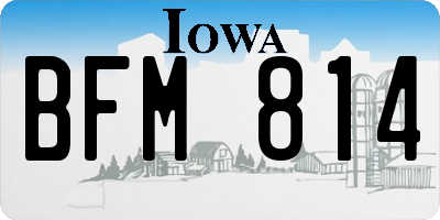 IA license plate BFM814
