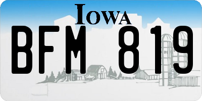 IA license plate BFM819