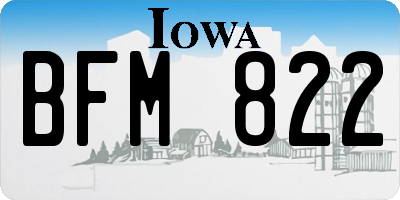 IA license plate BFM822