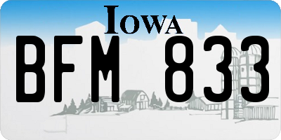 IA license plate BFM833