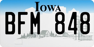 IA license plate BFM848