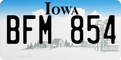 IA license plate BFM854
