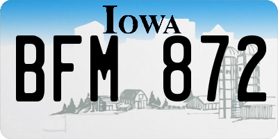 IA license plate BFM872