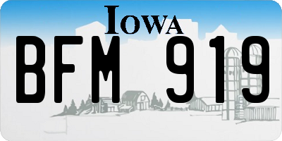 IA license plate BFM919