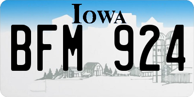 IA license plate BFM924