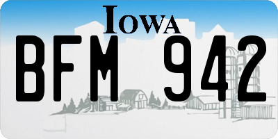 IA license plate BFM942