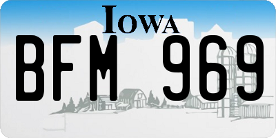 IA license plate BFM969
