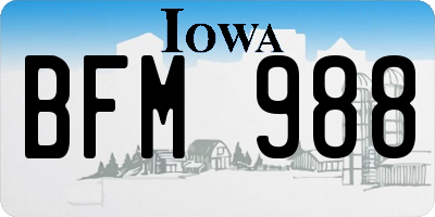IA license plate BFM988