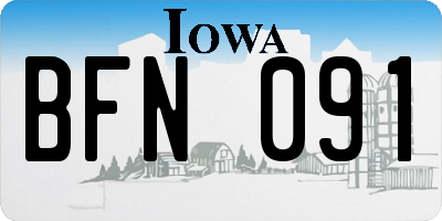 IA license plate BFN091