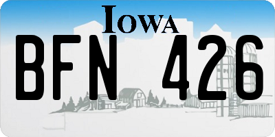 IA license plate BFN426