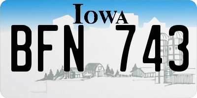 IA license plate BFN743