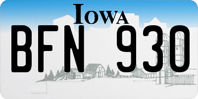 IA license plate BFN930
