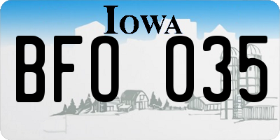 IA license plate BFO035