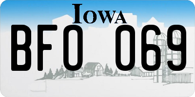 IA license plate BFO069